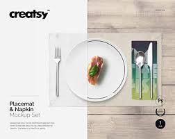 This is not a physical item that would be printed and shipped. Placemat And Napkin Mockup Napkin Wrap Mockup Napkin Template Placemat Template Black T Shirt Vectors Photos And Psd Files