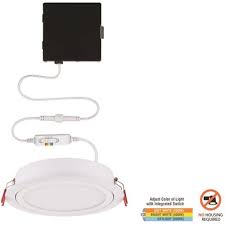 Commercial Electric Part 91481 Commercial Electric Slim Directional 6 In Color Selectable New Construction And Remodel Canless Recessed Integrated Led Kit Trim Home Depot Pro