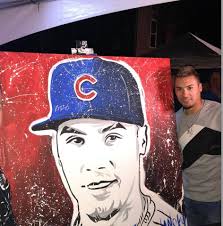 Jansky Speed Painting for sale! Autographed by Chicago Cubs Javier Báez,  nicknamed "El Mago" For sale from my personal collection. Excellent, brand  new condition. Deserves a home and possibly public display for