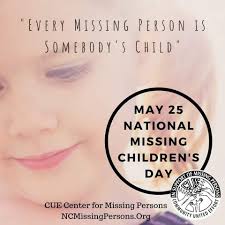 Today National Missing Childrens Day, let's honor those who remain missing  and the memory of all who once were missing. Be the change, get involved.  "Every Missing Person is Somebody's Child". The