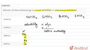 Which Of The Following Is Most Soluble In Aqueous Solution Youtube