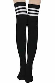 Black And White Striped Knee High Socks Over The Knee Socks Leg Warmer Knit High Stockings Black And White Stripes Ebay Black And White Socks White Knee Socks Over The Knee Socks