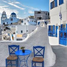 Two Spirits Two Chairs Two O Clock And The Sun Is Shining On Us Know Pyrgos Kyklades Greece Santorini Greece Santorini Island Scenery Photos