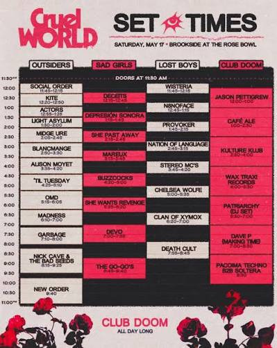 Your 2025 set times are here 🥀 Create your schedule now right in the Cruel  World app