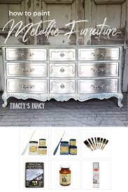 How To Silver Leaf Furniture Diy Furniture Finish Unique Furniture Painting Diy Furniture Finishes Metallic Painted Furniture