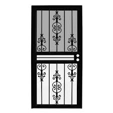 Unique Home Designs Estate Black Outswing All Season Security Door Idr0310036blk The Home Depot Security Door Grill Door Design Window Grill Design