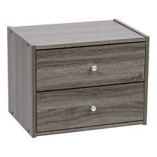 Iris Usa Wood Stacking Storage Box With Drawer Gray Walmart Com Stacking Storage Boxes Storage Drawers Freestanding Shelving Units