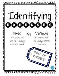 Identifying Expenses Fixed Or Variable Personal Financial Literacy Financial Literacy Teaching Teachers