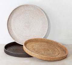 Serving tray,wood serving tray with handles boobam serving tray set for food,breakfast,dinner,ottoman coffee table, parties,restaurants(3 pack) 4.3 out of 5 stars 499 $29.98 $ 29. Tava Handwoven Rattan Round Serving Tray Pottery Barn