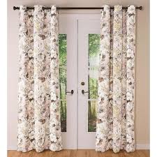 White linen drapes with red floral pattern. Modern Floral Curtains Target