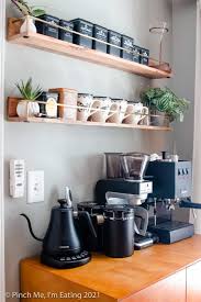 Wine fridge cart microwave cart kitchen island serving station coffee station … Coffee Bar Ideas 16 Ways To Make Your Kitchen Feel Like Your Favorite Cafe