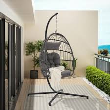 Outdoor Patio Swing Garden Wicker Egg