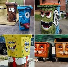 Trash Cans Street Art Trash Art Painted Trash Cans Art