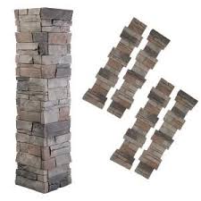 Genstone Stacked Stone 1 5 In X 11 25 In Kenai Faux Pillar Panel Psskipp The Home Depot In 2020 Faux Stone Panels Faux Stone Veneer Faux Stone Siding