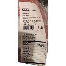 Calories In Boars Head Beef Salami From H E B