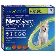 You can start giving your puppy nexgard spectra to protect them from fleas,ticks,intestinal worms,heartworm and flea tapeworm from 8 weeks of age,so long as they are over read our new puppy guide for info about health,worming,vaccination,nutrition and more. Nexgard Spectra Chewable Tablets For Medium Dogs From 20 09