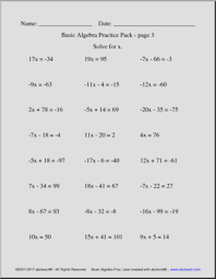 We did not find results for: Basic Alegbra Worksheets Solve For X Basic Algebra Practice Math Worksheets Abcteach
