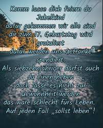 Gluckwunsche Zum 17 Geburtstag Geburtstagswunsche Und Spruche Gluckwunsche Zum Geburtstag