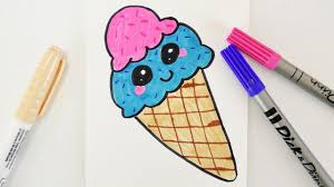 Ausmalbilder kostenlos zum ausdrucken kawaii 14. Kawaii Ice Cream Diy Susses Eis In Der Waffel Zeichnen Fur Geburtstags Karten Und Einladungen Youtube