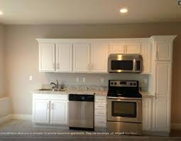 Basement Kitchen Good Set Up I Would Do White Cabinets With Gray Countertops Small Basement Apartments Kitchen Remodel Small Small Basement Kitchen