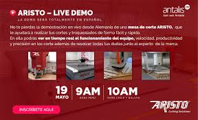 (hora peruana) y 9.30 p. Antalis Bolivia Demo Aristo Latam Te Invitamos A Una Demostracion En Vivo Desde Alemania De Una Mesa De Corte Aristo Que Te Ayudara A Realizar Tus Cortes Y Troquelados De Forma