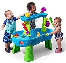 Amazon Com Step2 Rain Showers Splash Pond Water Table Kids Water Play Table With 13 Pc Accessory Set Toys In 2020 Water Play For Kids Kids Water Table Water Table