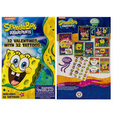 Disaster strikes when the present doesn't show up as planned and patrick feels snubbed, to say the least!/when squidward discards what to him is a worthless. Spongebob Squarepants 32 Count School Valentines Day Illustrated Cards With Matching Stickers Or Tattoos Walmart Com Walmart Com
