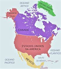 Estados unidos fue fundado por trece colonias británicas, a lo largo de la costa atlántica. Mapa De America Del Norte Mapas Norteamerica Politico Fisico