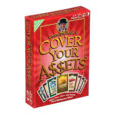 Cover your assets is a solid card game that is easy to play for the entire family, but it can be kind of ruthless and relies on too much luck. Cover Your Assets Game The Red Balloon Toy Store