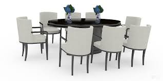 Sunbird Contemporary Glass 8 Seater Dining Table Off White Chairs