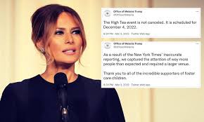 Melania Trump slams New York Times for charity fundraiser canceled | Daily  Mail Online