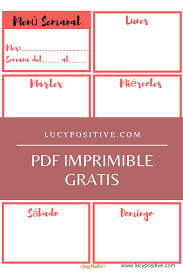 Lucy Positive Organizacion Del Hogar Lucy Positive Lucy Positive En 2020 Menu Semanal Menu Semanal Familiar Planificador Semanal De Comidas