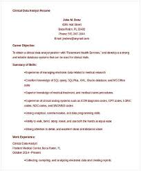 clinical data analyst resume , data