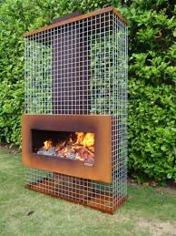 Outdoor Fireplace Gabion Patio Fireplace Outdoor Fire Backyard