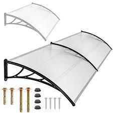 Tectake Auvent De Porte Store Marquise Solaire Diverses Tailles Au Choix Bricolage Pas Cher Bricolage Pas Cher Policarbonato Porta De Casa Muro Com Grade
