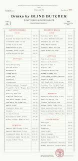 Art Of The Menu Blind Butcher Restaurant Menu Design Menu Design Food Menu Design