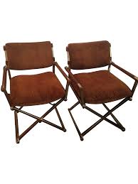 Milo Baughman Vintage Director Chairs A Pair Chair Directors Chair Metal Chairs