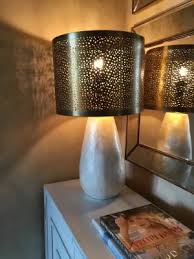 Antique Brass Pierced Metal Drum Table Lamp Shade In 2020 Lamp Table Lamp Shades Table Lamp
