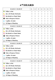 75 Hard Challenge Habit Tracker Printable Instant Download 75hard 75hardchallenge Andy Frisella Challenge In 2020 Self Improvement Tips Positive Affirmations Quotes Self Development Books