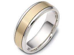 Men S 18kt Two Tone Dora Wedding Band Style Number A11728 The Men S Two Tone Wedding Ring Pictured Mens Wedding Rings Wedding Rings Titanium Wedding Rings
