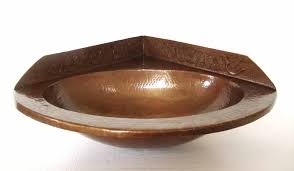copper corner sink small bathroom