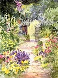 Watercolor Gardens Flower Garden Paintings By Susie Short Garden Painting Garden Watercolor Watercolor Landscape