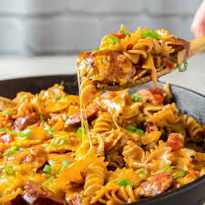 Over 100 homemade sausage making recipes, like italian, andouille, chorizo, bratwurst, breakfast and english bangers. One Pan Cheesy Smoked Sausage Pasta Recipe Yellowblissroad Com