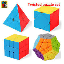 Rubik's cube is a 3d mechanical puzzle with the shape of a cube. Moyu Meilong Twisted Puzzle Set Wca Official Competition Magico Mfjs Set 4pcs Speed Cubes Puzzles Toys For Children Magic Cubes Aliexpress