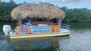 Each tiki boat holds up to 6 guests (max weight limit 2300lbs) bluetooth speakers on board. St Pete Tiki Tours In Pinellas Is A Byob Tiki Bar On A Boat