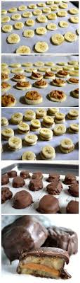 Frozen Chocolate Peanut Butter Banana Bites Recette Recette Dessert Nourriture Et Gateaux Et Desserts