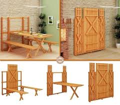 Wonderful Space Saving Fold Down Picnic Table Wonderfuldiy Com Fold Up Picnic Table Diy Space Saving Diy Picnic Table