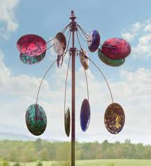 Two Tiered Kaleidoscope Kinetic Garden Spinner Garden Wind Spinners Metal Wind Spinners Wind Art
