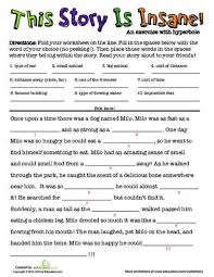 It contains examples of hyperboles. Hyperbole Story Worksheets 99worksheets