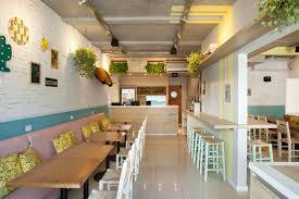 Surf Inspired Restaurant Colorful Funny And Cool Kiki Poke Restaurant Home Decor Home